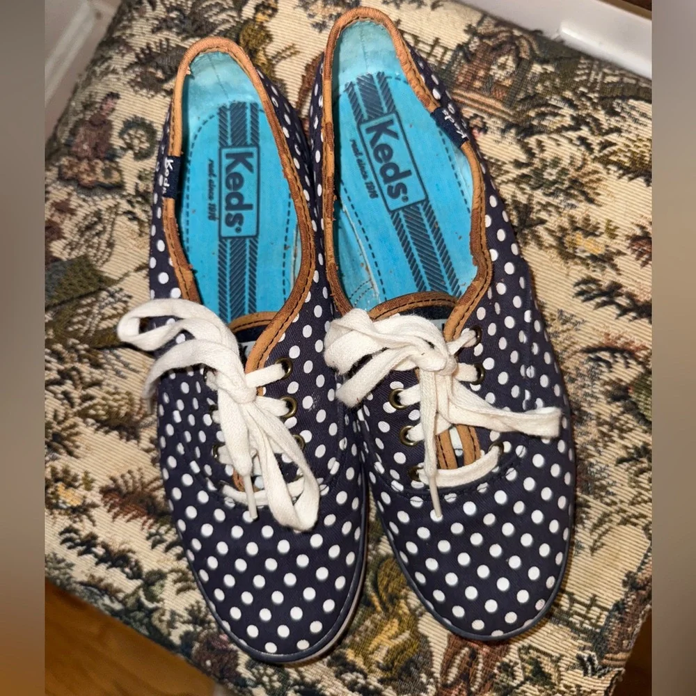 👟 Women’s Keds Champion Polka Dot Sneakers | Navy & White | Size 6.5